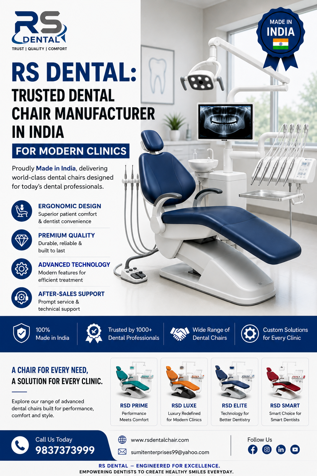 RS Dental: Trusted Dental Chair Manufacturer in India for Modern Clinics